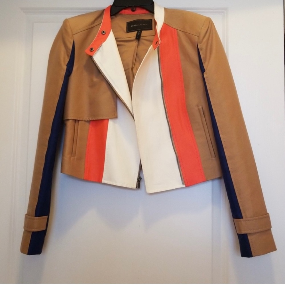 BCBGMaxAzria Cropped Colorblock Blazer